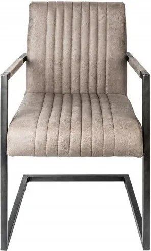 Scaun cu brate design retro Big Aston microfibra taupe