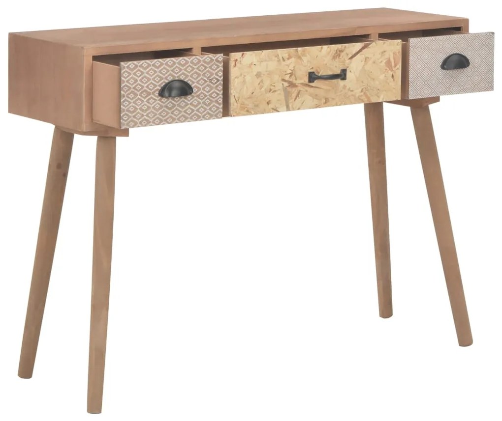 247384 vidaXL Masă consolă 3 sertare, 100x30x73 cm, lemn masiv de pin