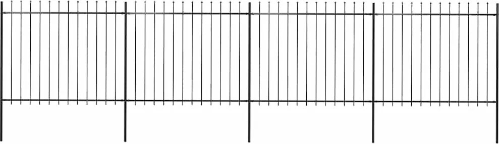 vidaXL Gard de grădină cu vârf tip suliță din oțel 714,5x150 cm, negru