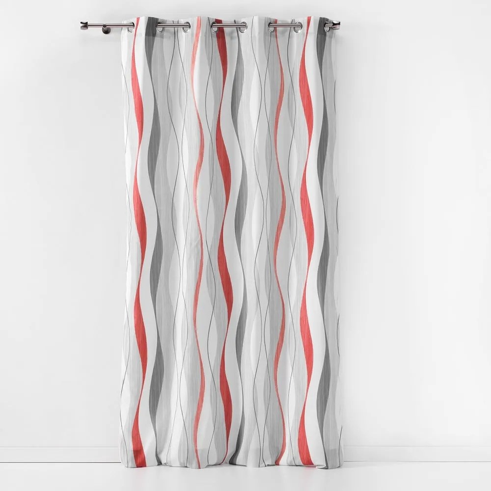 Draperie roșie/albă 140x260 cm Ondulys – douceur d'intérieur