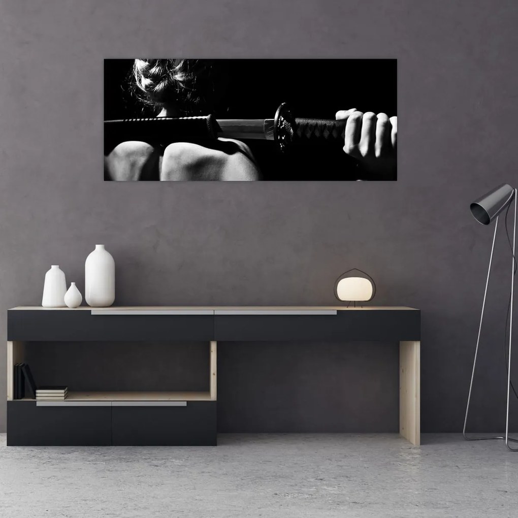 Tablou - Femeie cu o sabie (120x50 cm)