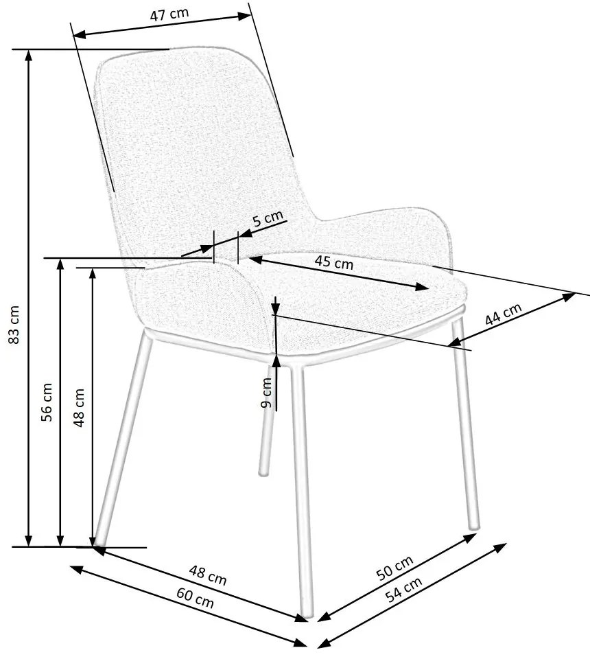 Scaun de bucaterie Bellamy, gri/negru