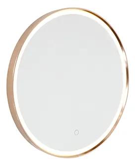 Oglindă de baie cupru 50 cm incl. LED cu dimmer tactil - Miral