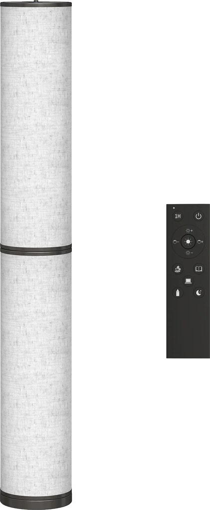 HOMCOM Lampă de Podea cu Telecomandă și Reglaj Temperatură 3000-6000K, Abajur din Material Textil, Ø20x135 cm, Bej | Aosom Romania