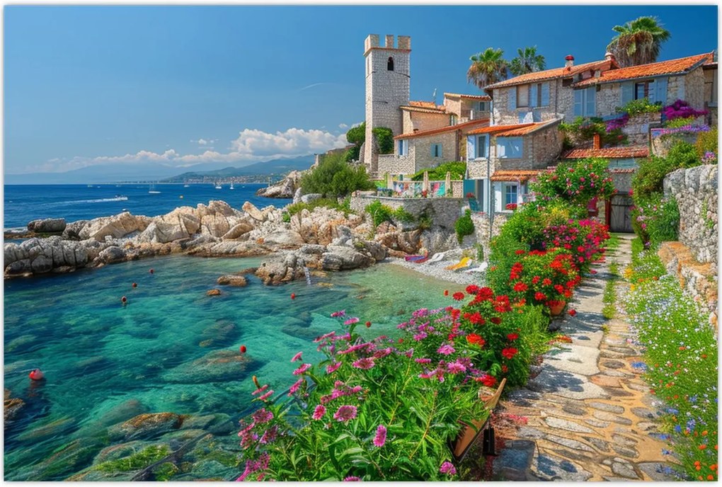 Tablou - Sat pitoresc de coastă (90x60 cm)