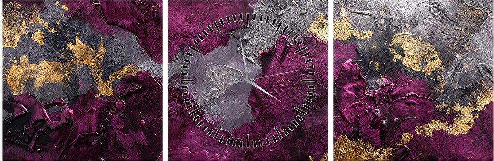 Tablou - Texturizarea abstracției (cu ceas) (90x30 cm)
