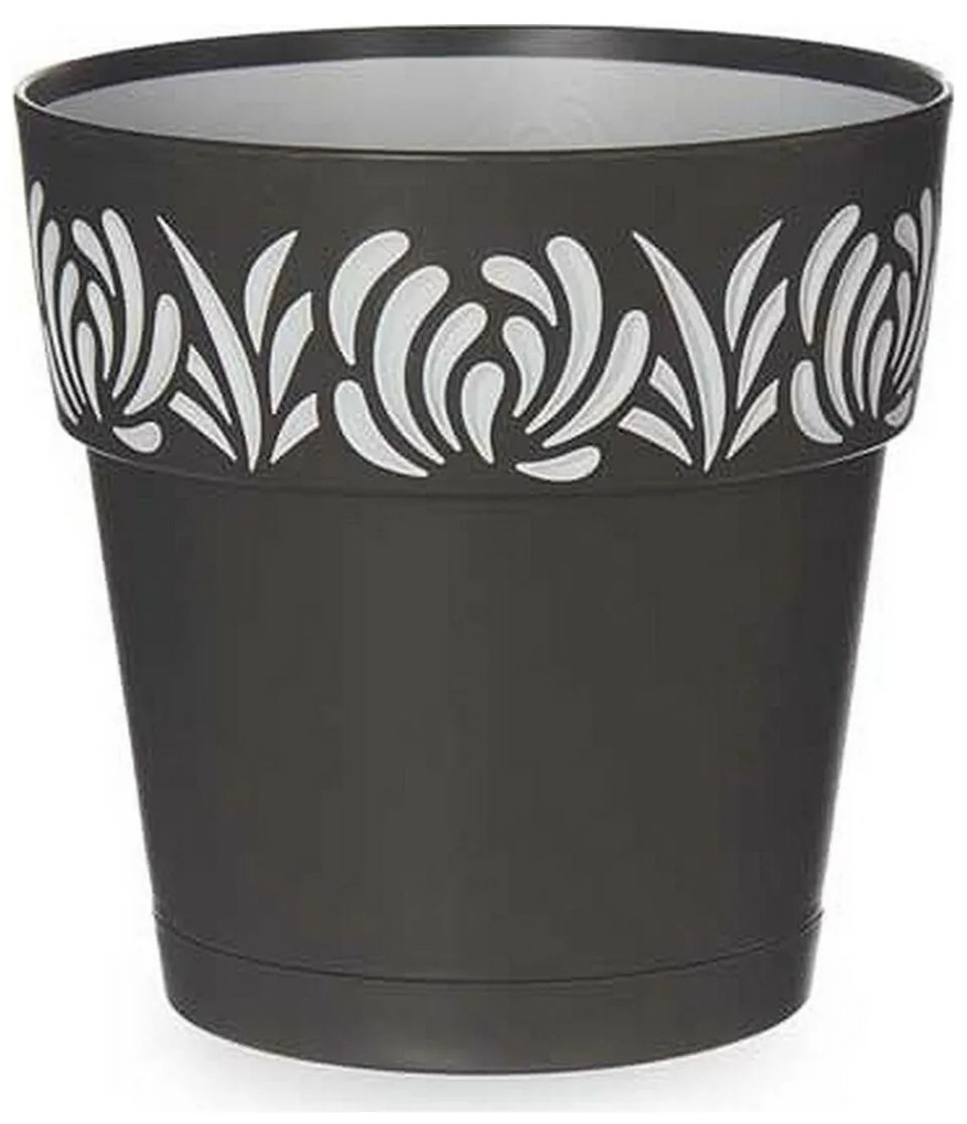 Ghiveci cu auto-udare gaia antracit plastic (15 x 15 x 15 cm)