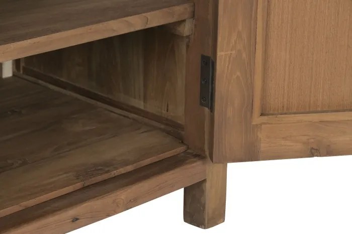Comoda TV din lemn de tec si rattan natural " Rustic Wood "