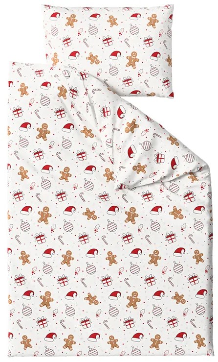 Lenjerie de pat din bumbac GINGER JOY albă Dimensiune lenjerie de pat: 70 x 90 cm | 140 x 200 cm