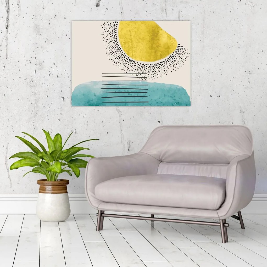 Tablou - pictură abstractă de plajă N⁰2 (70x50 cm)