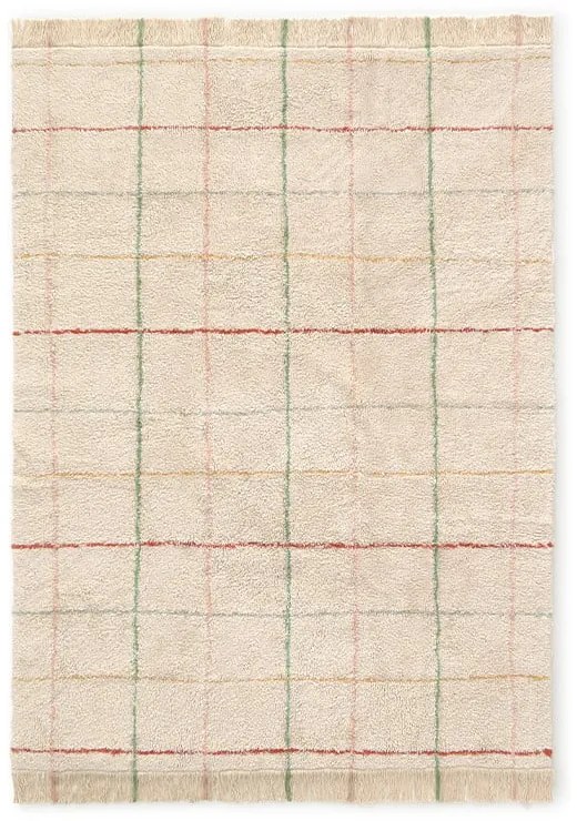 Covor crem lavabil, țesut manual din bumbac 90x130 cm Color Lines – Lorena Canals