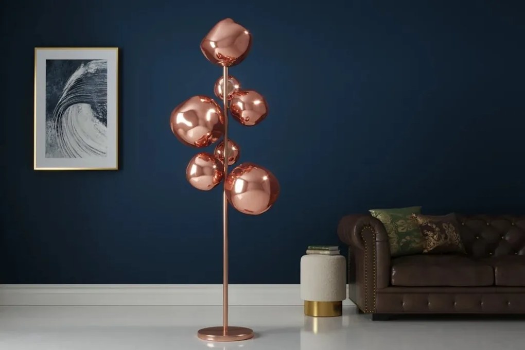 Lampa de podea moderna cu 7 globuri chihlimbar LIQUID DIAMOND