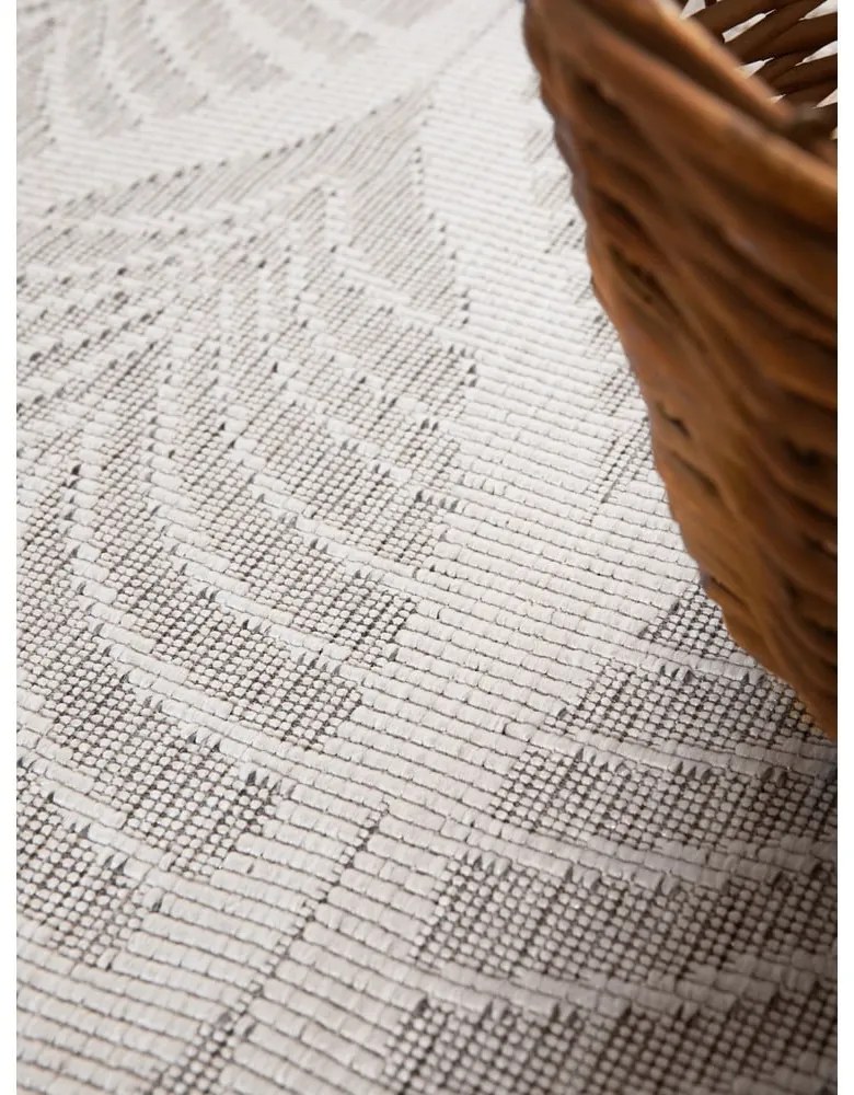 Covor pentru exterior și interior gri/fildeș rotund ø 160 cm Duet Liora – NORTHRUGS