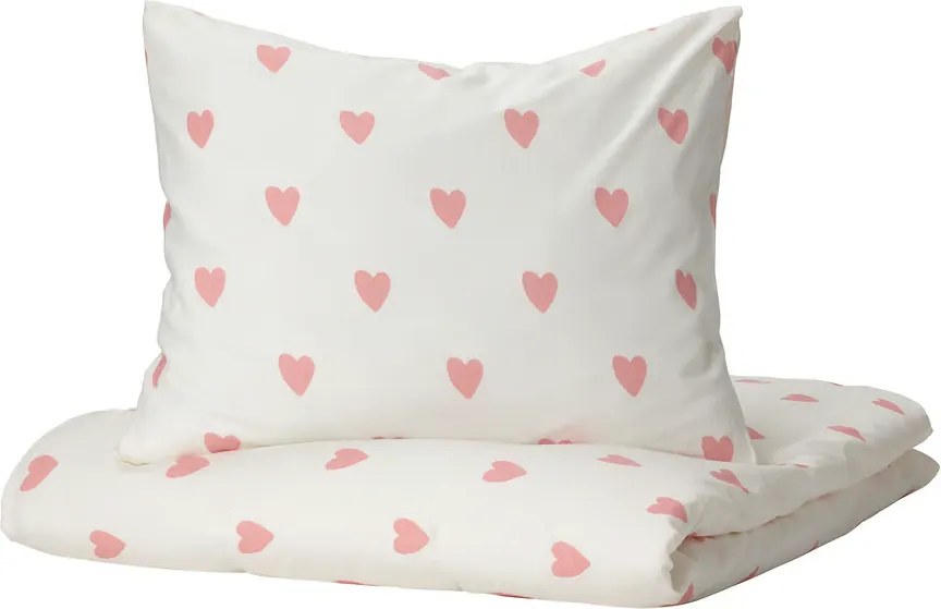 Lenjerie de pat din bumbac HEARTIS PINK crem Dimensiune lenjerie de pat: 70 x 80 cm | 140 x 200 cm