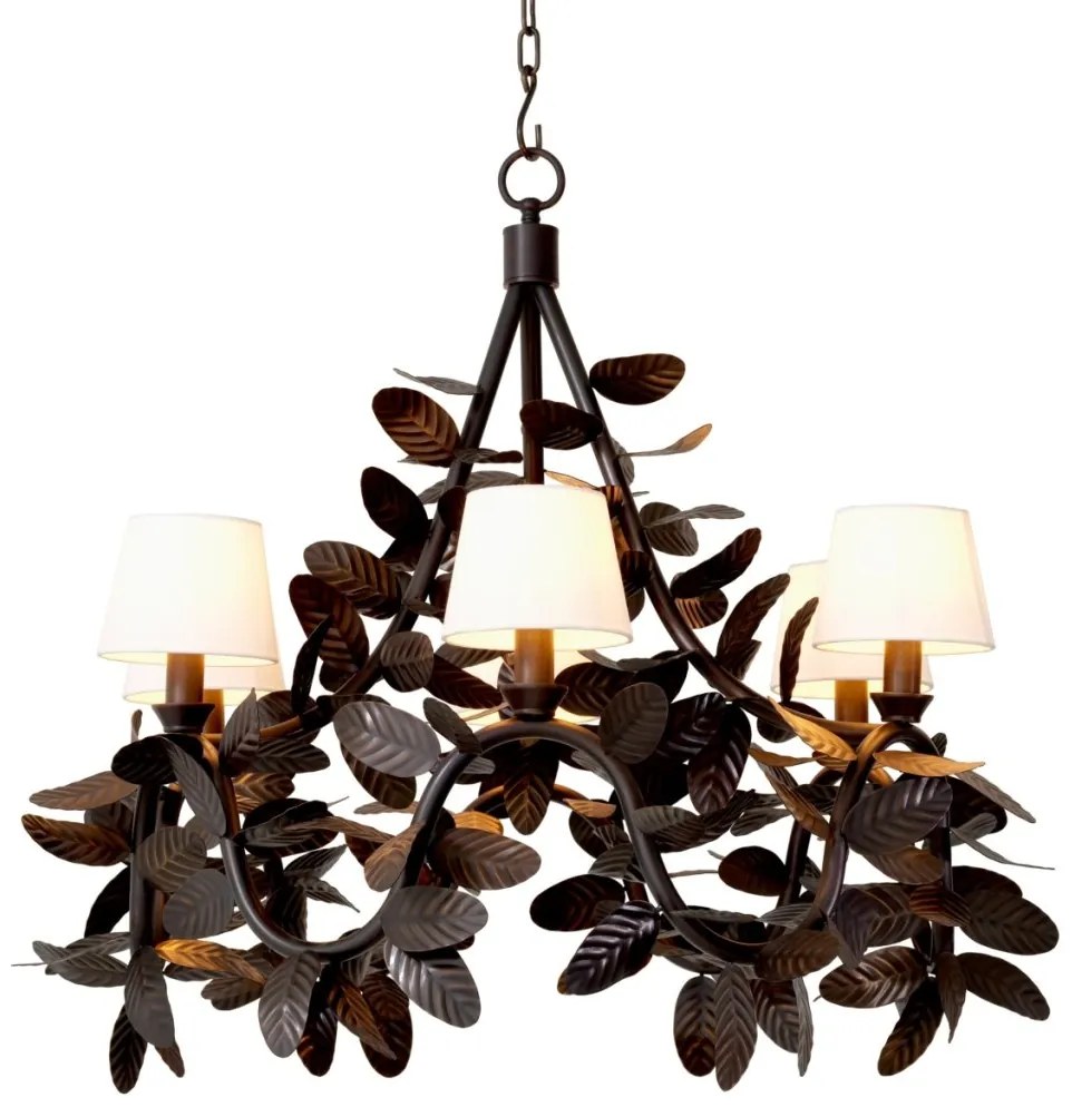 Candelabru LUX din alama design frunze Cheverny bronz