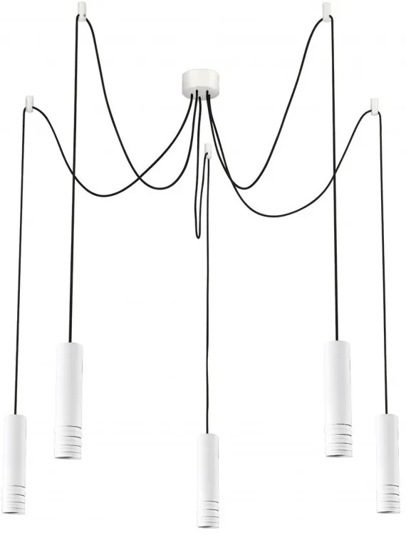 Lustra cu pendule design modern Locus 5 alba ZZ AZ3406