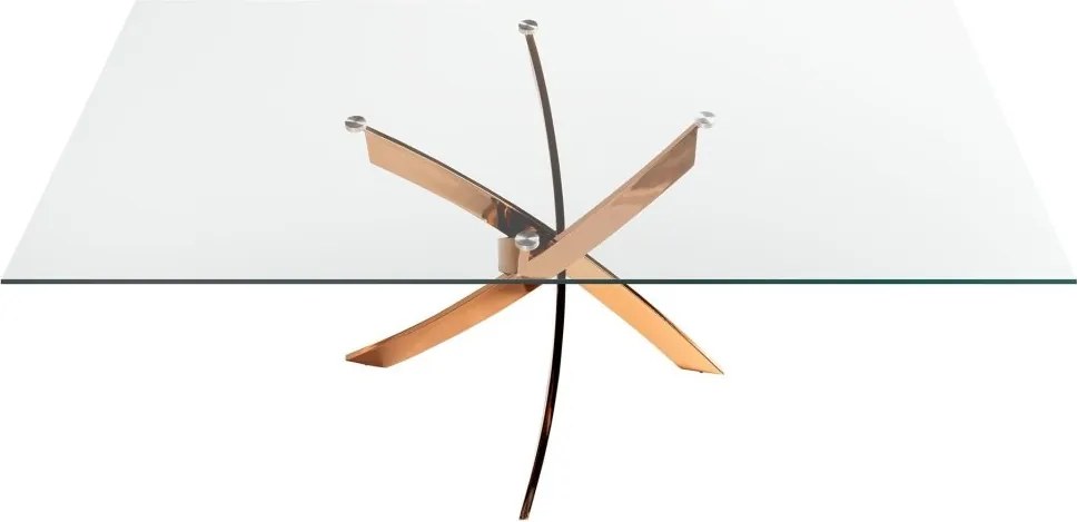 Masa dreptunghiulara design modern Veola auriu roze 150x95cm