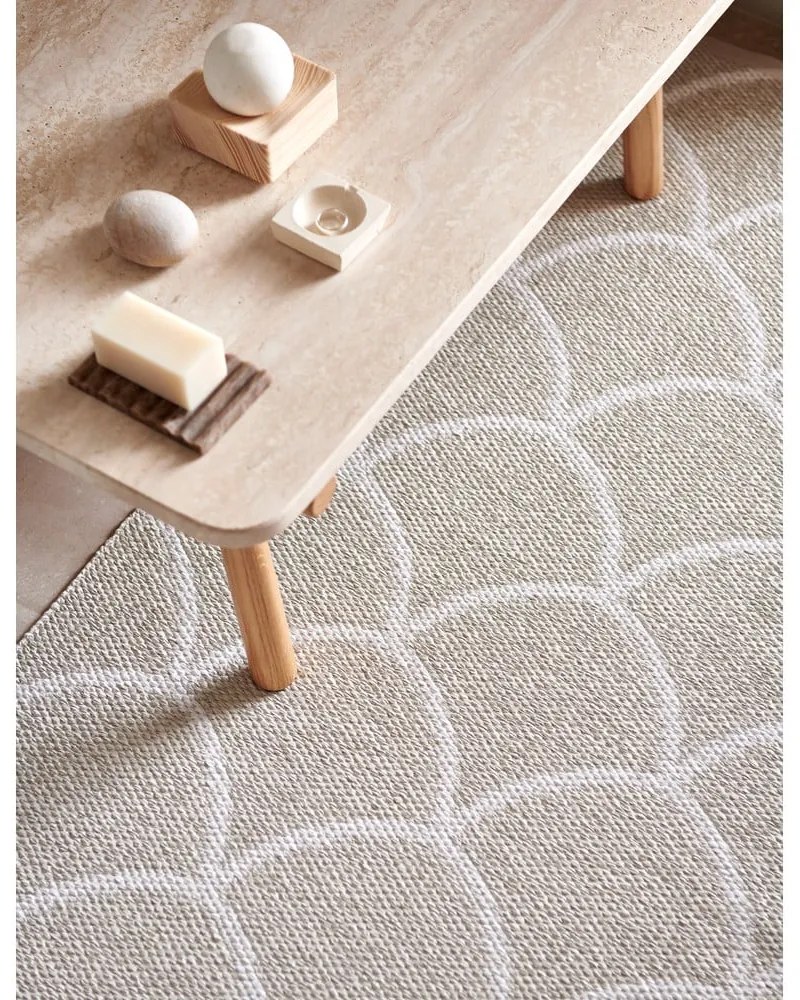 Covor tip traversă pentru interior și exterior crem 70x150 cm Kotte Linen – Pappelina