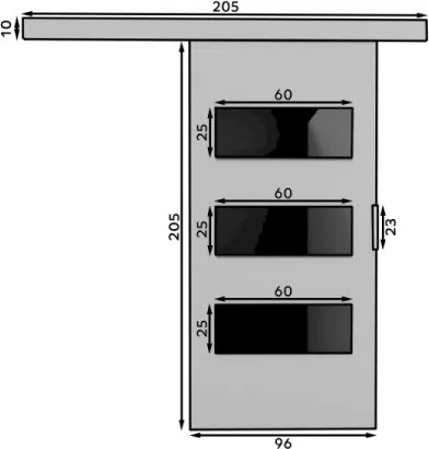 Usa glisanta Ares, ADRK Furniture (Latime: 106 cm, Culoare: Alb /Negru Lacobel)