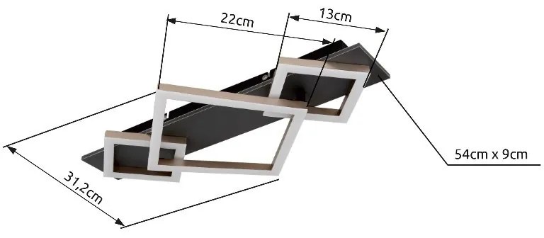 Plafoniera LED design slim BEATRIX I negru/gri