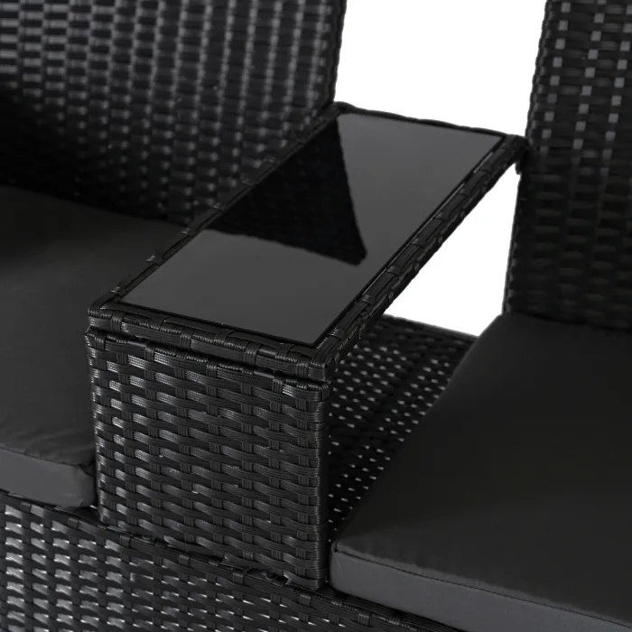 JAKS Mobilier din ratan negru Kent