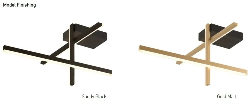 Lustra aplicata LED design liniar X-LIne negru