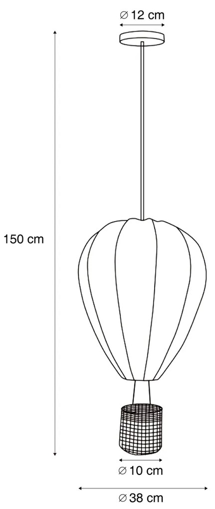 Lampa suspendată pentru copii Balon cu aer cald albastru - Air Balloon