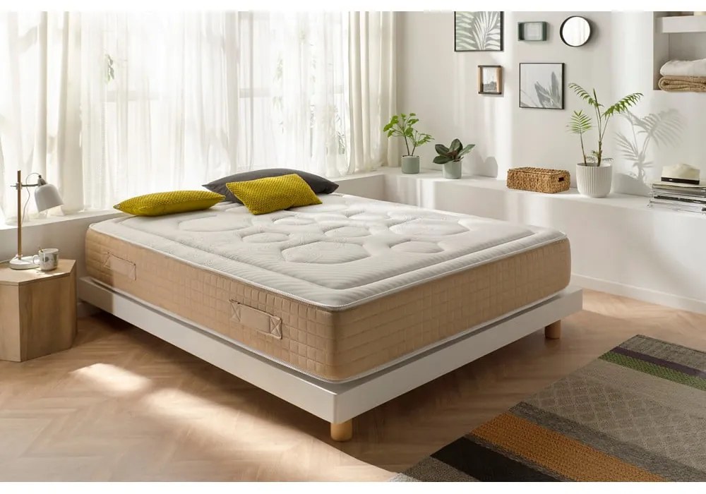 Saltea fermă/mediu-fermă cu arcuri reversibilă/termoregulatoare 140x190 cm Hexaflex Bagged Springs Gel – Moonia