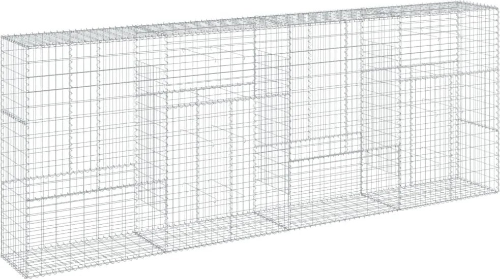 vidaXL Coș gabion cu capac, 400x50x150 cm, fier galvanizat