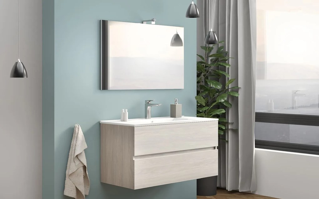Set lemn masiv Mobilier Baie Suspendat Craig - 90 cm lungime