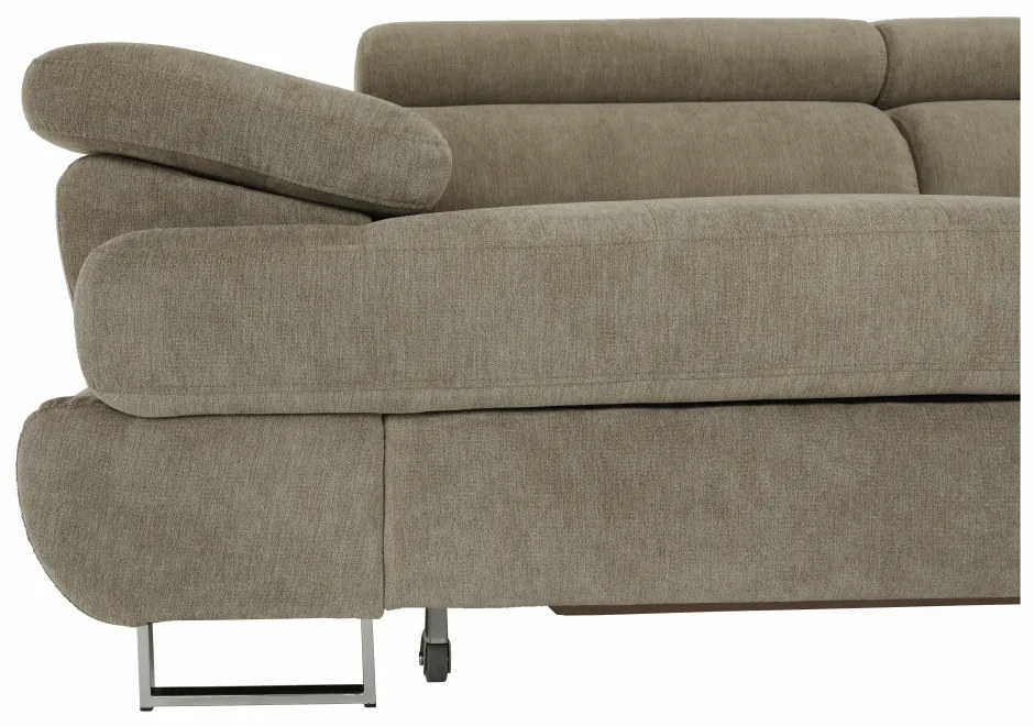 Set canapea cu spaţiu de depozitare, maro deschis melanj, material textil, dreapta, BUTON R