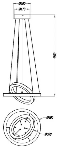 Lustră LED pe cablu dimabilă CHALET LED/32W/230V Reality