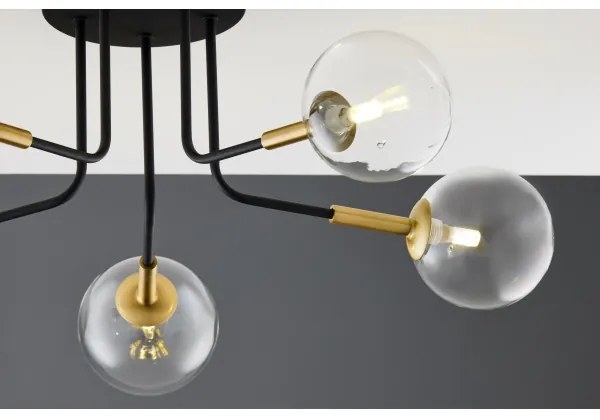 Lustră pe tijă Jupiter 2040 BURANO 5xG9/10W/230V negru/auriu/transparent