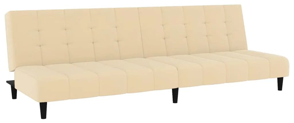 337377 vidaXL Canapea extensibilă cu 2 locuri, crem, catifea