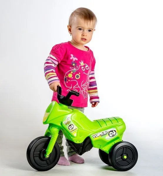 Bicicletă fără pedale Enduro Yupee verde, mic,plastic 26 cm