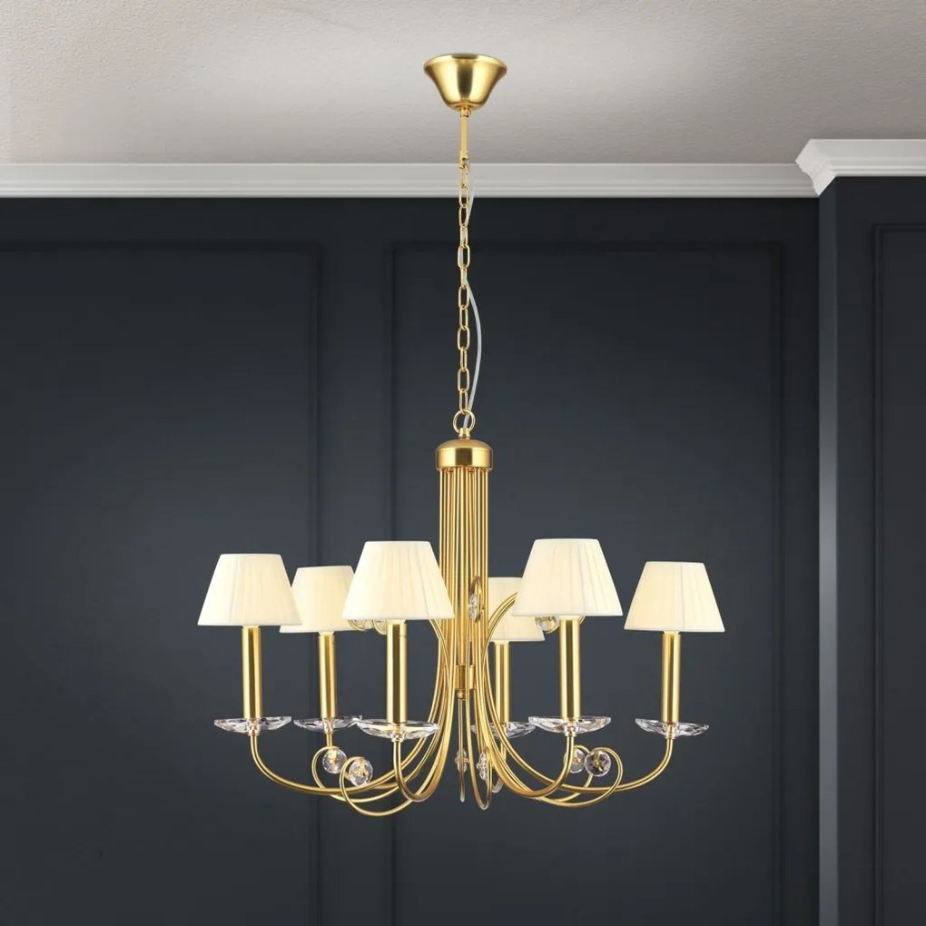 Candelabru stil clasic cu cristal K9 ARIANE 6L auriu