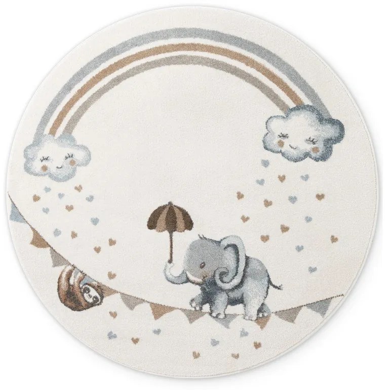 Covor pentru copii crem ø160 cm Walk like an Elephant Rainbow – Villeroy&amp;Boch