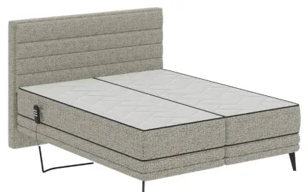 Pat reglabil electric tapițat MILA, 180 x 200 cm, gri, cu saltele