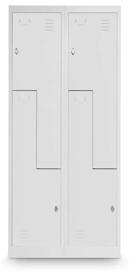 Dulap metalic Z, 80 x 50 x 180 cm, blocare, gri deschis - RAL 7035