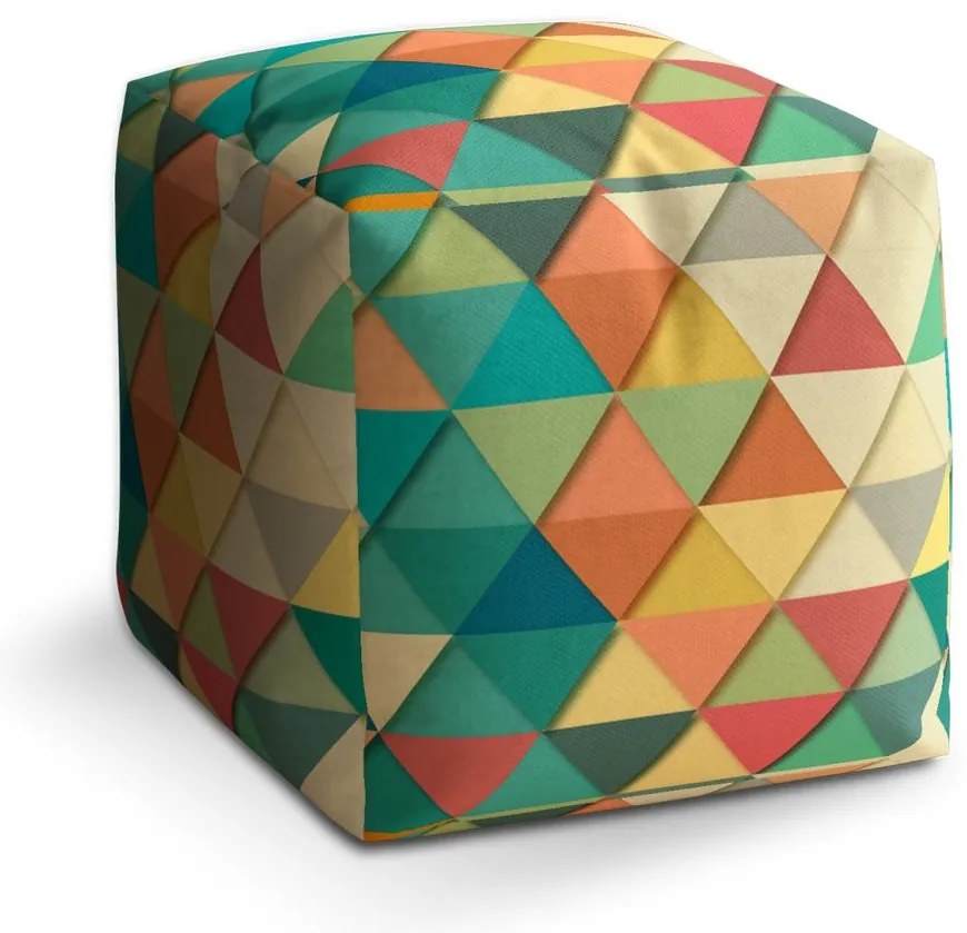 Taburet Cube triunghiuri, colorat