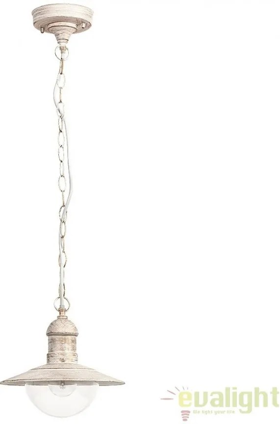 Lustra, Pendul de exterior cu protectie IP44, finisaj alb antic, diametru 24cm, Oslo 8740 RX