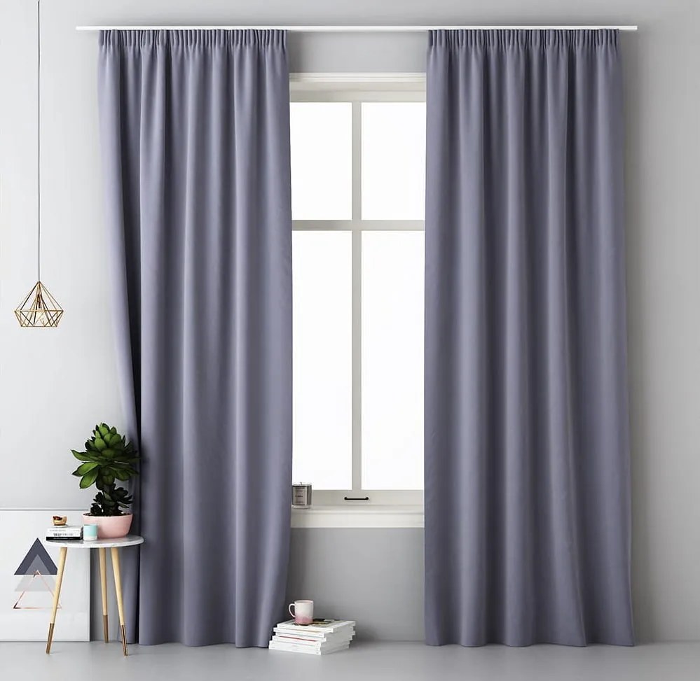 Draperie decorativă în culoare gri închis 140 x 280 cm