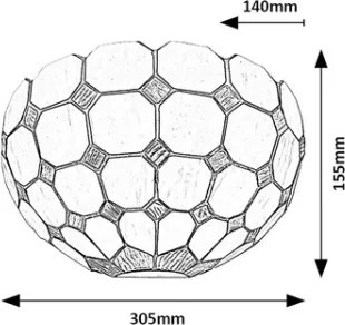 Brilagi - Aplica de perete Tiffany cu vitralii DORAN 1xE14/40W/230V