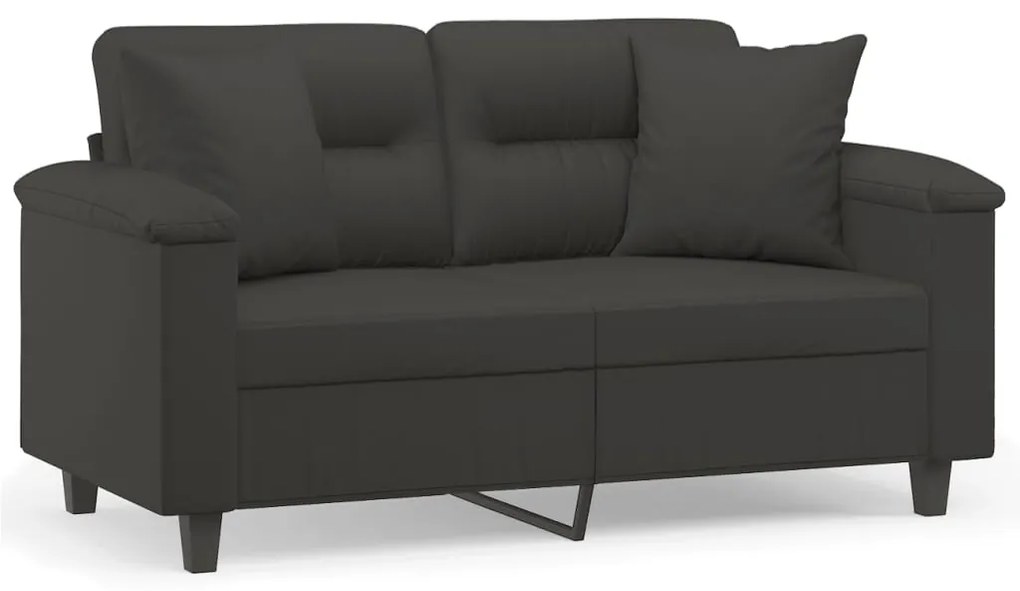 3153265 vidaXL Canapea cu 2 locuri, perne&pernuțe gri închis 120 cm microfibră