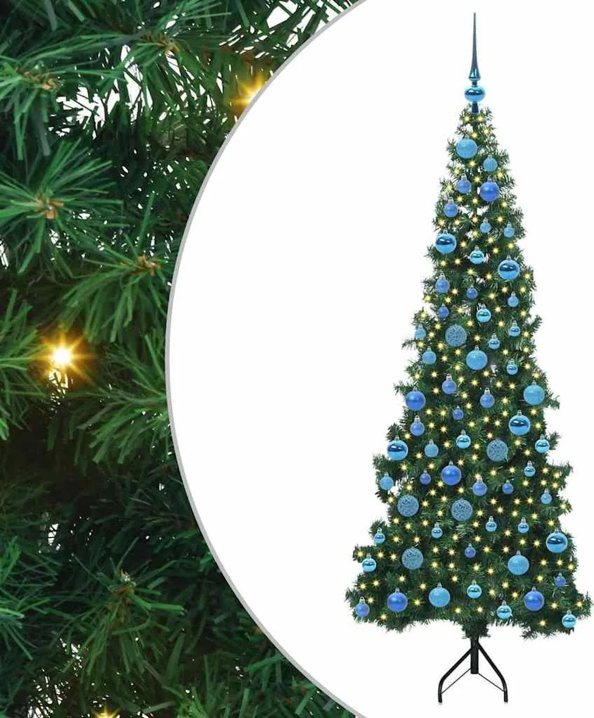 vidaXL Pom de Crăciun Artificial pentru Colț Verde 180 cm PVC și Metal