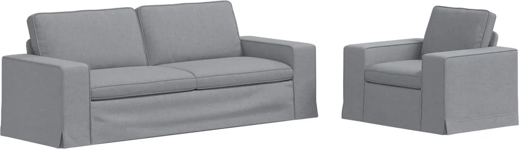 vidaXL Set de canapea 2 pcs Gri deschis 182 x 80 x 82 cm țesătură