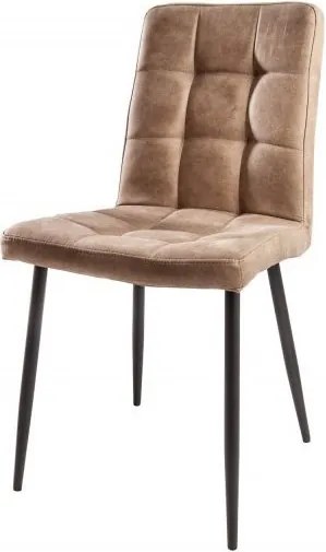 Set de 2 scaune tapitate cu microfibra Modena, taupe antic