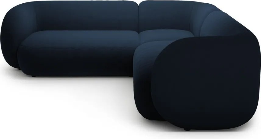 Colțar albastru cu tapițerie din catifea Kate – Micadoni