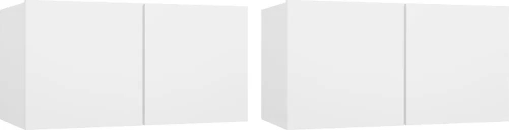 vidaXL Dulapuri TV suspendate, 2 buc., alb, 60x30x30 cm