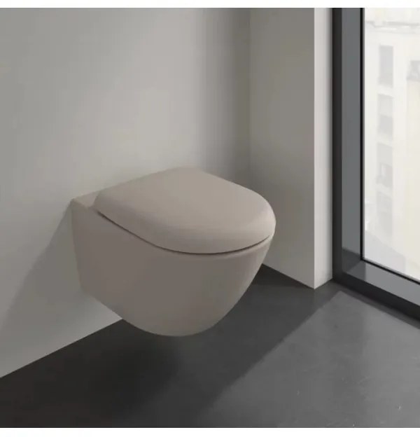 Capac WC, Villeroy&amp;Boch Antao, cu inchidere lenta, Almond, 8M67S1AM